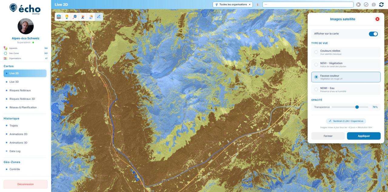 Live 2D - Popup appareil